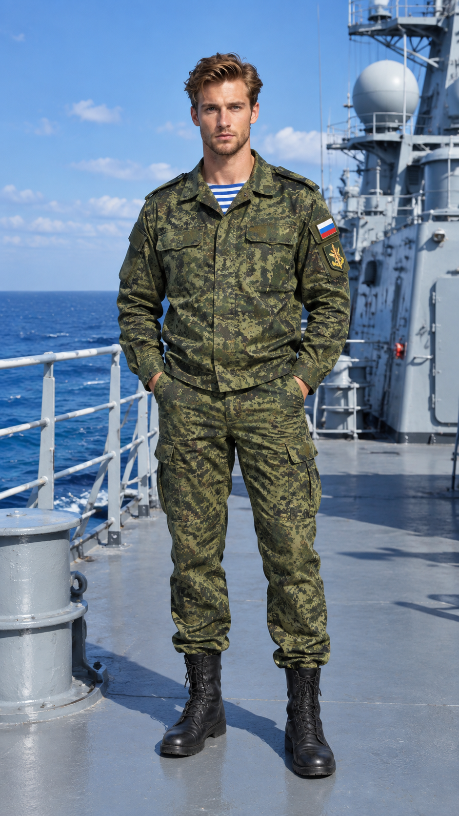 Морская служба: портрет на палубе военного корабля